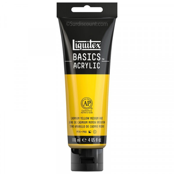 photo-Peinture Acrylique en tube - jaune de cadmium moyen - Liquitex Basics