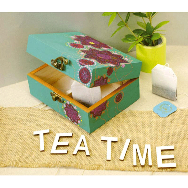 Boîte A Thé En Bois 2 Compartiments 14.5 X 11 X 7 Cm - Ctop