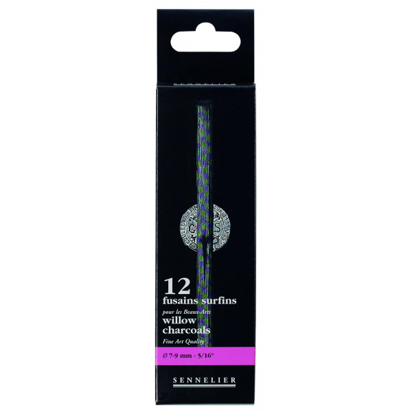 photo-Fusains - Noir - 7 à 9 mm - 12 bâtons - Sennelier