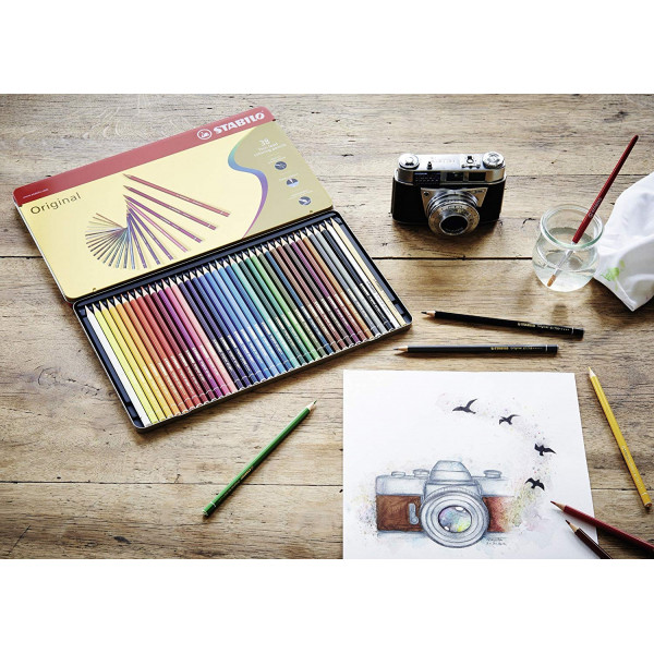 Boîte métal de 12 crayons de couleur STABILO Original