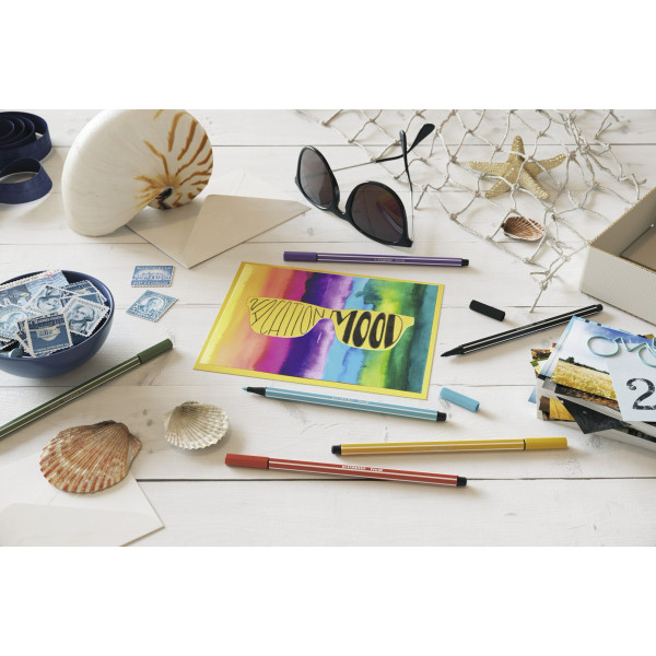 Etui carton de 24 feutres de dessin STABILO Pen 68 - pointe moyenne