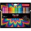 photo-Etui carton de 30 feutres de dessin STABILO Pen 68 ARTY- pointe moyenne