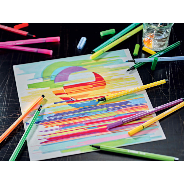 Etui carton de 30 feutres de dessin STABILO Pen 68 ARTY- pointe moyenne