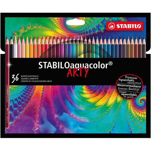 photo-Etui carton de 36 crayons de couleur aquarellables STABILOaquacolor ARTY