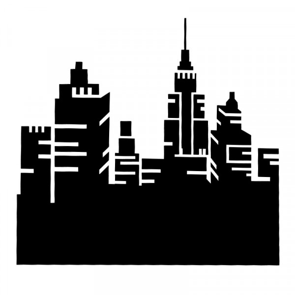 Pochoir - Motif new york - Repositionnable - 42 x 46 cm - Peinture - Décoration