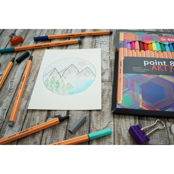 Etui carton de 24 feutres fins STABILO point 88 ARTY - pointe fine