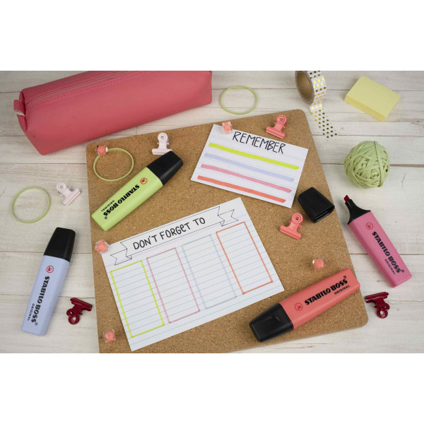Pochette de 8 surligneurs STABILO BOSS ORIGINAL Pastel - assortiment pastel