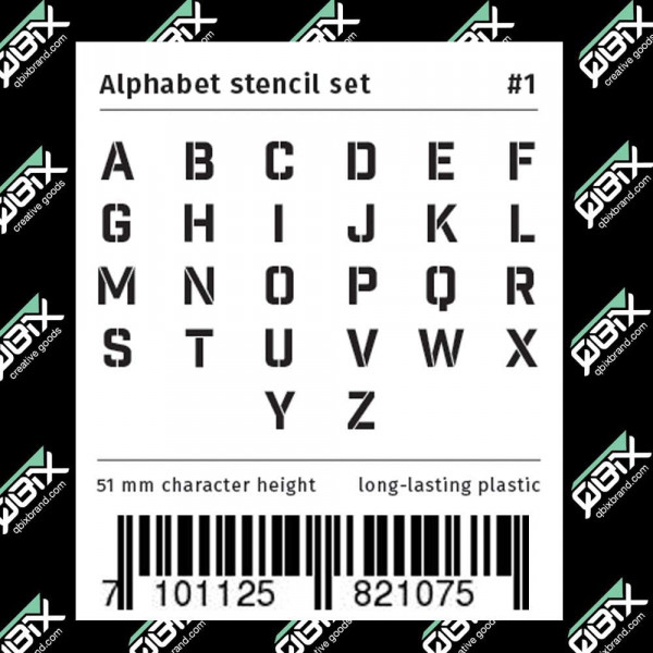 Set de pochoirs 5 cm - Alphabet n°1 - Qbix