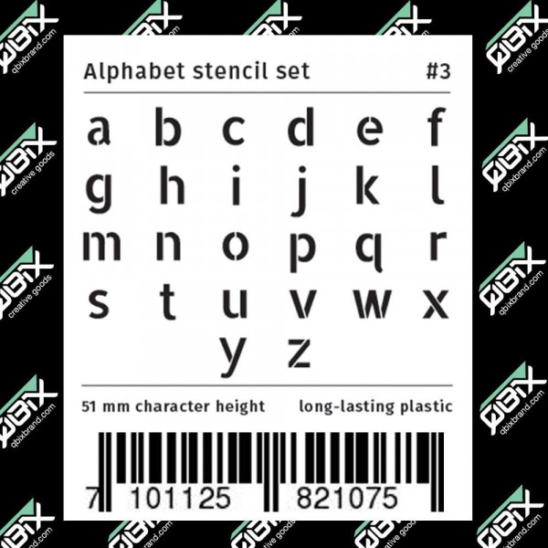 Set de pochoirs 5 cm - Alphabet n°3 - Qbix