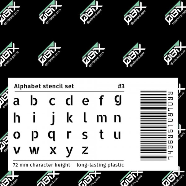 Set de pochoirs 7 cm - Alphabet n°3 - Qbix