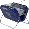Barbecue portable - Pour pique-nique camping - Bleu - Acier inoxydable