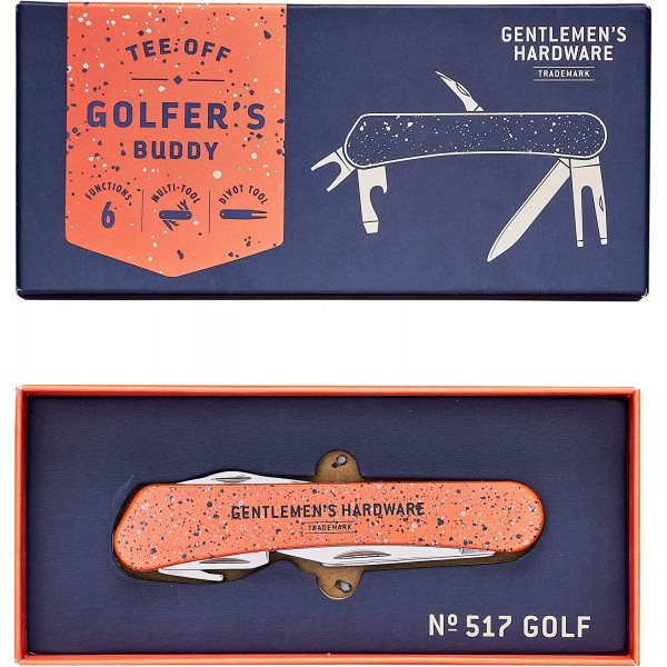 Couteau pliable - Multifonctions - Outil pour le golf - Divot - Nettoyeur rainure - Tournevis - Décapsuleur