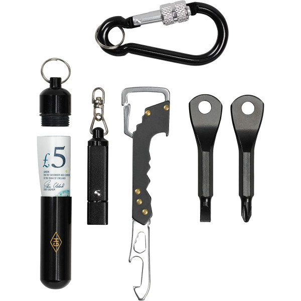 Porte-clés - Outils  - Lampe LED - Décapsuleur - Tournevis - Porte-monnaie