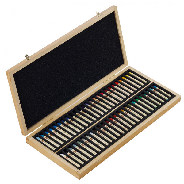 Coffret - Pastel à l'huile - Sennelier - 50 couleurs - Boîte en bois