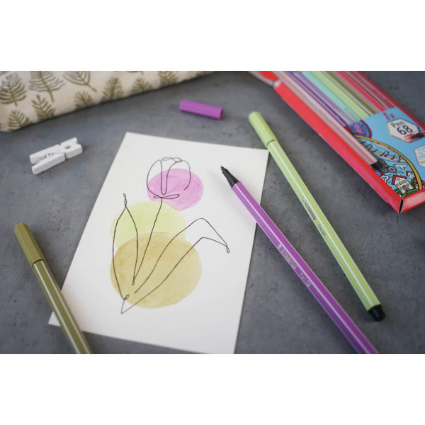 Feutre de dessin STABILO Pen 68 - pointe moyenne - Rose poudré 28