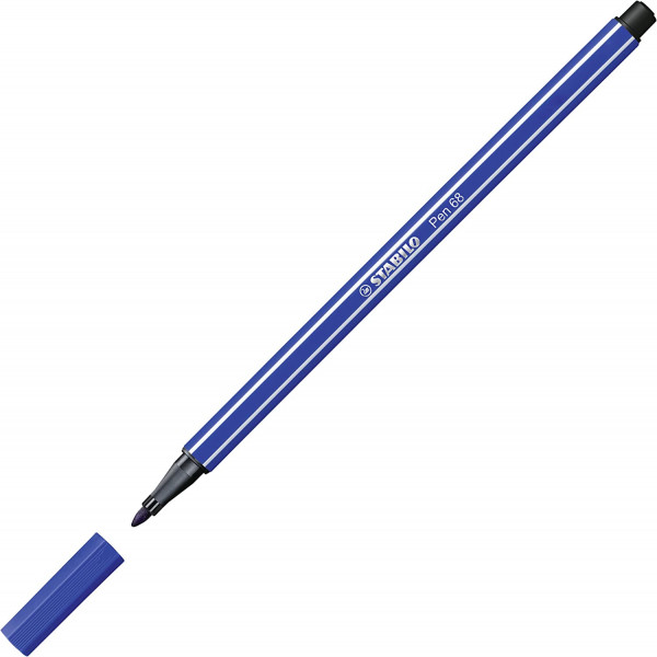 Feutre de dessin STABILO Pen 68 - pointe moyenne - Bleu marine 32