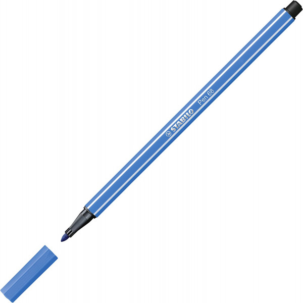 Feutre de dessin STABILO Pen 68 - pointe moyenne - Bleu électrique 41