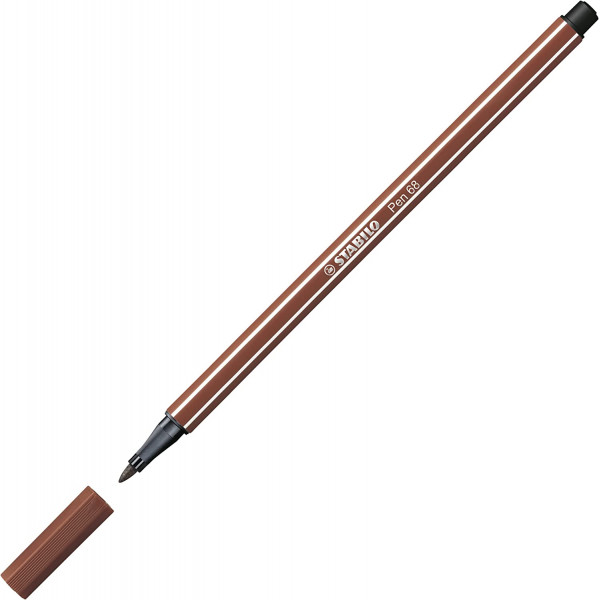 Feutre de dessin STABILO Pen 68 - pointe moyenne - Marron chocolat 75