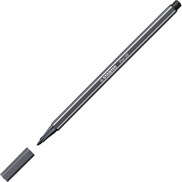 Feutre de dessin STABILO Pen 68 - pointe moyenne - Gris très foncé 97