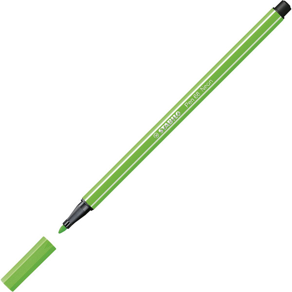 Feutre de dessin STABILO Pen 68 - pointe moyenne - Vert fluo 033