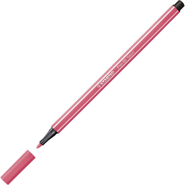 Feutre de dessin STABILO Pen 68 - pointe moyenne - Rouge fluo 040