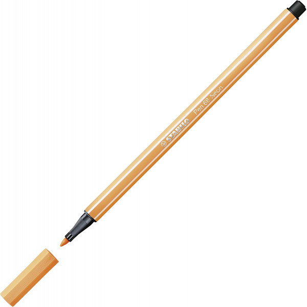 Feutre de dessin STABILO Pen 68 - pointe moyenne - Orange fluo 054