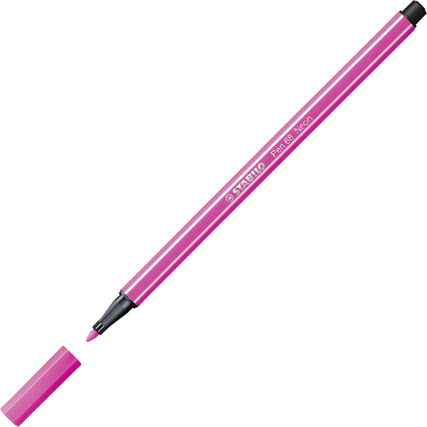 Feutre de dessin STABILO Pen 68 - pointe moyenne - Rose fluo 056