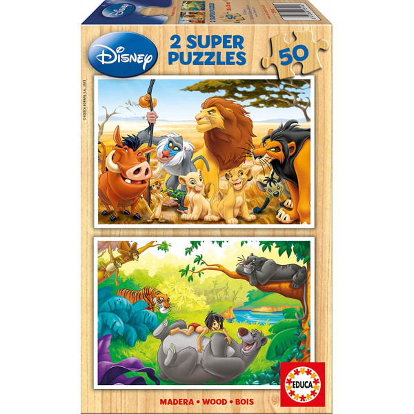 photo-Puzzle - Le roi lion - Le livre de la jungle - Disney - 50 pièces - Educa