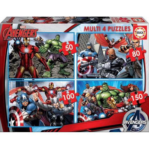 photo-Puzzle - Super héros - Avengers - Marvel - 4 puzzles - Dès 5 ans - Educa