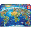 photo-Puzzle - Carte du monde - Les merveilles du monde - 2000 pièces - Educa