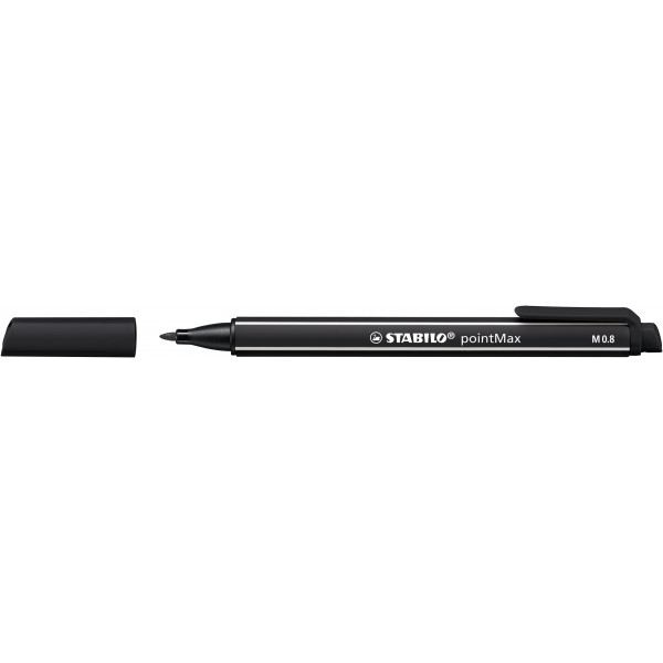 Lot de 10 feutres STABILO pointMax pointe moyenne 0.8mm Noir