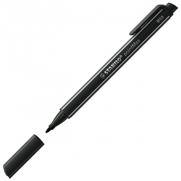 Lot de 10 feutres STABILO pointMax pointe moyenne 0.8mm Noir