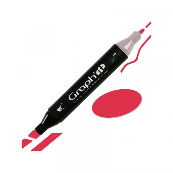photo-Marqueur - GRAPH'IT - Rose - Lipstick -5240 - Deux pointes - Dessin - Illustration