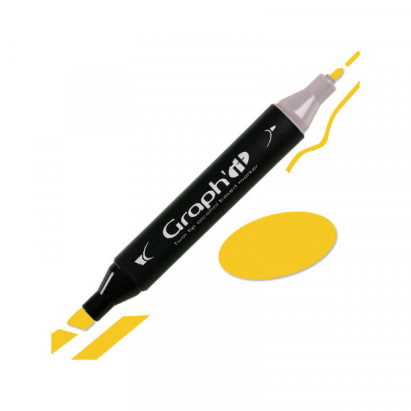 photo-Marqueur - GRAPH'IT - Jaune - Honey - 1250 - Deux pointes - Dessin - Illustration