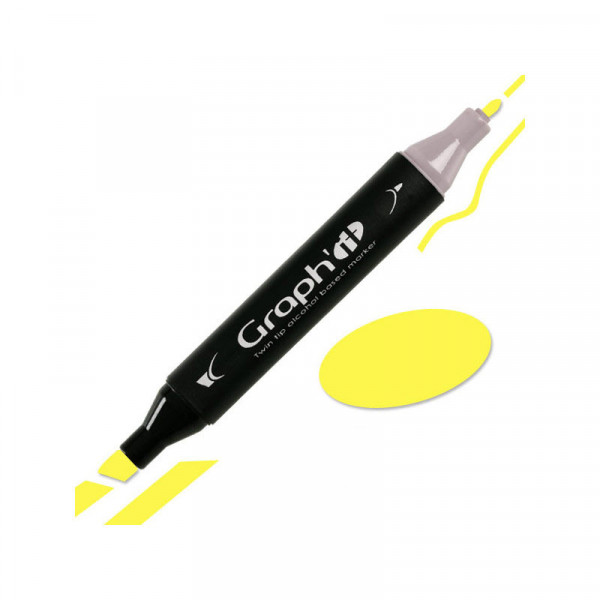 photo-Marqueur - GRAPH'IT - Jaune - Sun - 1170 - Deux pointes - Dessin - Illustration