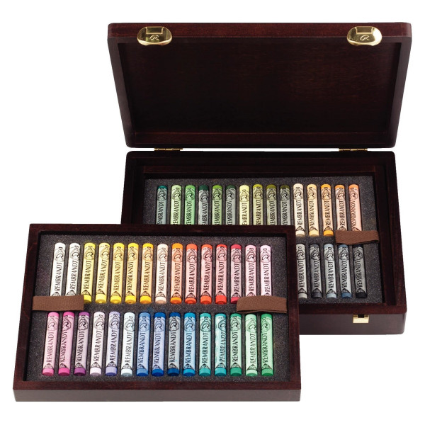 photo-Pastels tendres - Coffret luxueux - 60 pastels - Sélection paysage - Rembrandt
