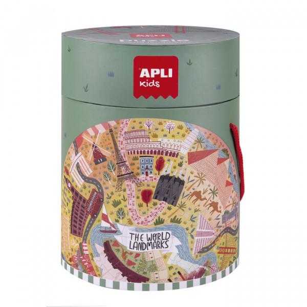 photo-Puzzle - Forme ronde - Les grands monuments - Enfant - 48 pièces - Apli Kids