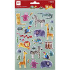 photo-Gommettes - Stickers - Animaux - Safari - Lion - Zèbre - Eléphant - 28 pièces - Apli Kids