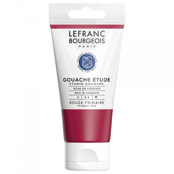 photo-Tube de peinture - Gouache - Etude - Rouge primaire - Lefranc Bourgeois - 80ml