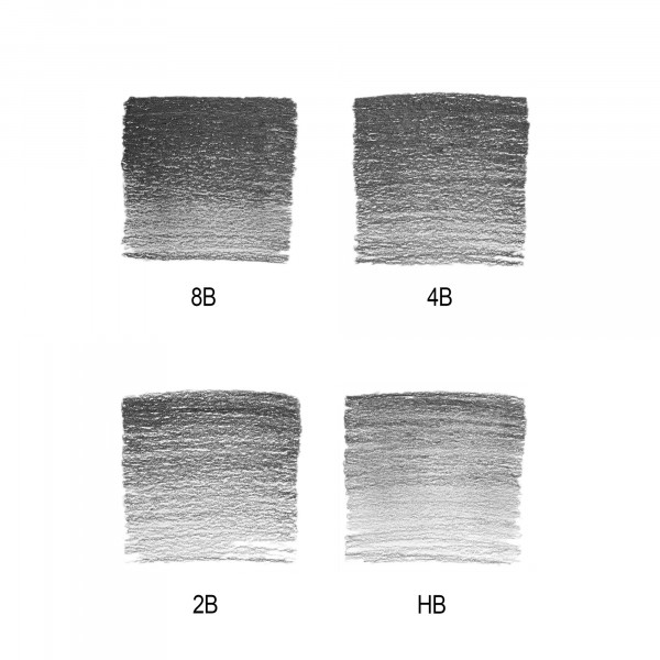 4 crayons graphite + gomme - Beaux-Arts - Winsor et Newton - Studio Collection