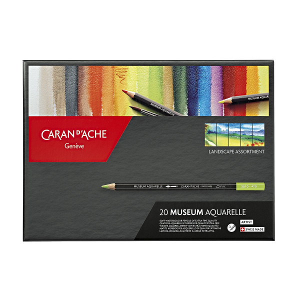 photo-20 crayons de couleur - Carand'Ache Museum - Assortiment couleurs paysage