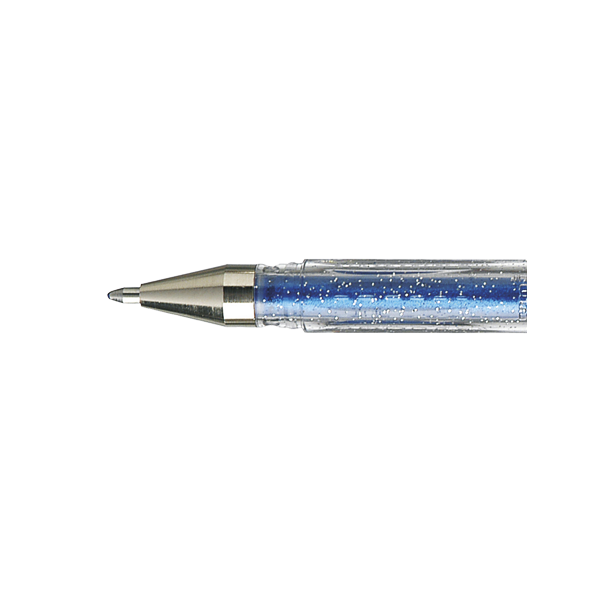 photo-Stylo - Encre gel pailletée - Bleu - Pointe 1mm - UniBall - Signo