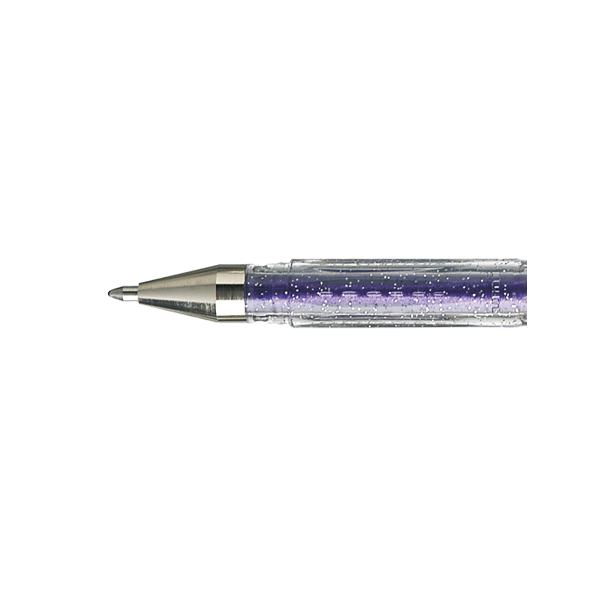 photo-Stylo - Encre gel pailletée - Violet - Pointe 1mm - UniBall - Signo