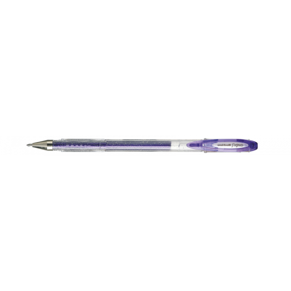 Stylo - Encre gel pailletée - Violet - Pointe 1mm - UniBall - Signo