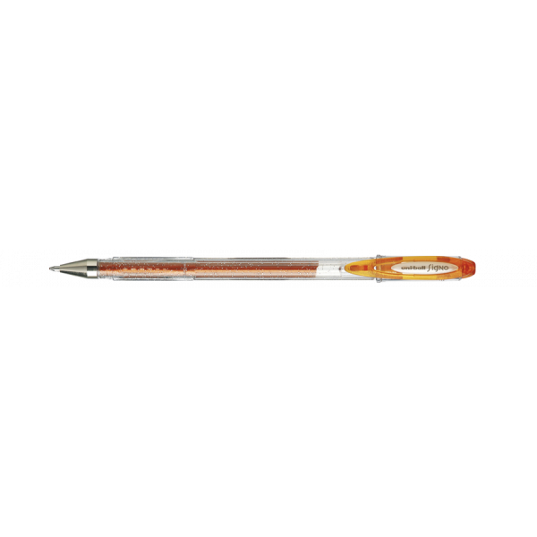 Stylo - Encre gel pailletée - Orange - Pointe 1mm - UniBall - Signo