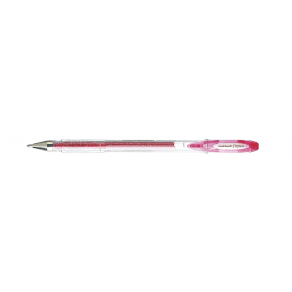 Stylo - Encre gel pailletée - Rose - Pointe 1mm - UniBall - Signo