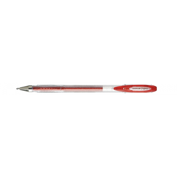 Stylo - Encre gel pailletée - Rouge - Pointe 1mm - UniBall - Signo