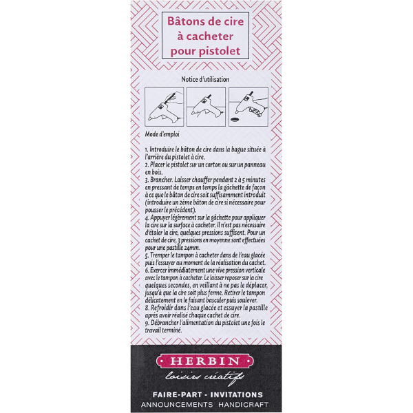 6 bâtons de cire à cacheter pour pistolet à cire - Turquoise - Herbin