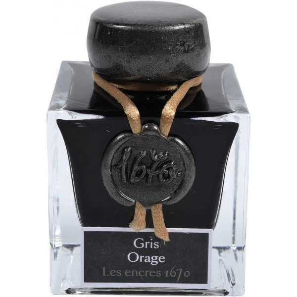 photo-Encre pour calligraphie - Gris orage - Les encres 1670 - Herbin - Flacon 50ml