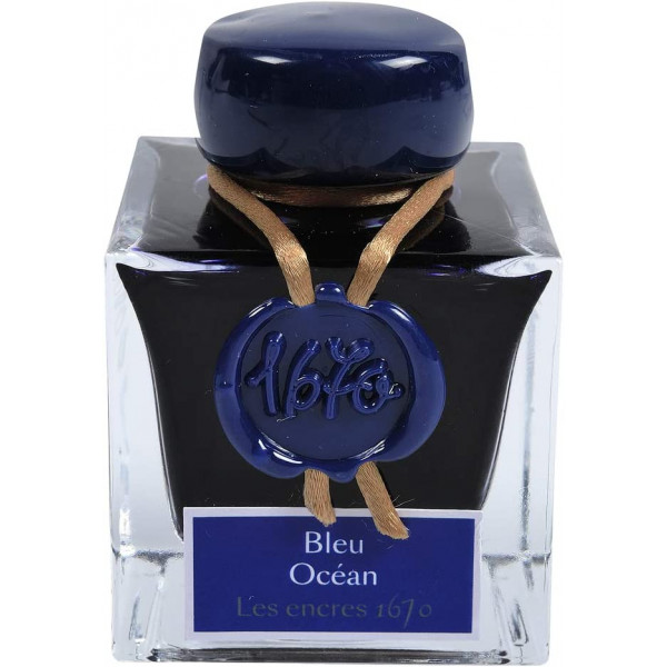 photo-Encre pour calligraphie - Bleu océan - Les encres 1670 - Herbin - Flacon 50ml